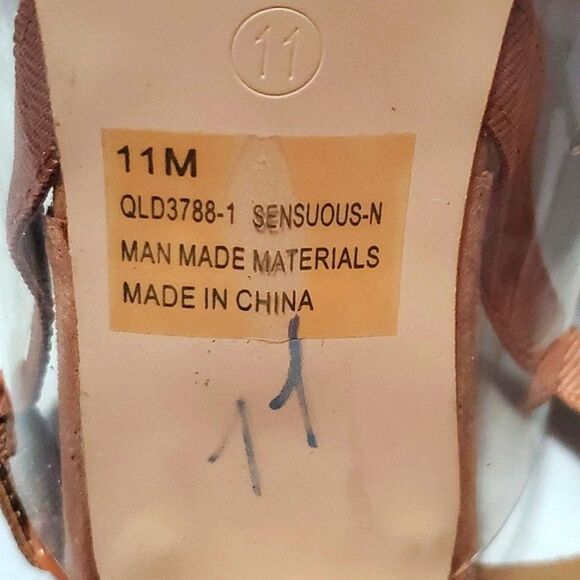 Fashion Nova Nude Toe Strap Clear Slingback Stiletto Heels - Picture 11 of 12